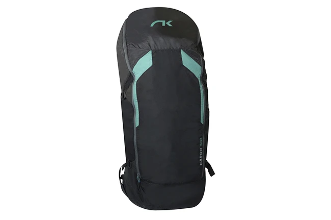 Niviuk Kargo 130 backpack, 130-liter ergonomic rucksack designed for carrying paragliding equipment, including glider, harness, and helmet