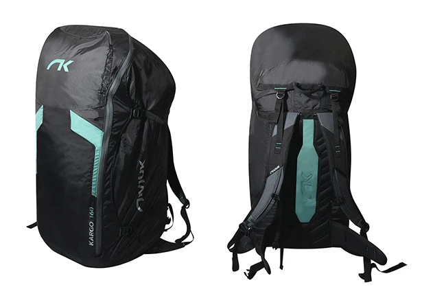 Niviuk Kargo 160 backpack, 160 L ergonomic rucksack designed for carrying school and beginner paragliding equipment
