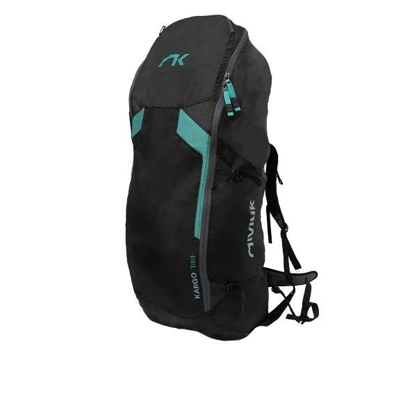 Niviuk Kargo 180 backpack, 180L ergonomic rucksack designed for carrying paragliding equipment, including glider, pod harness, and accessories