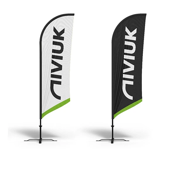 Niviuk Windflag, black, white, and green promotional flag for paragliding events and competitions